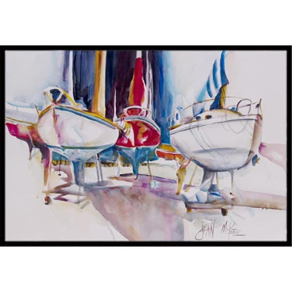 Carolines Treasures Sailboats In Dry Dock Indoor and Outdoor Mat- 24 x 36 in. JMK1039JMAT - main